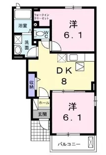 ハピネスⅢ【102号室】の間取り