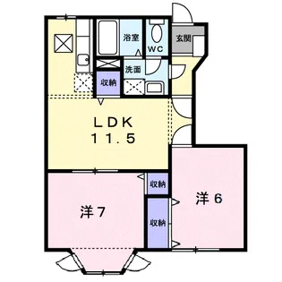 ヌーベル稲木 B【103号室】の間取り