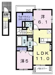 メゾンリヴィエールK【203号室】の間取り