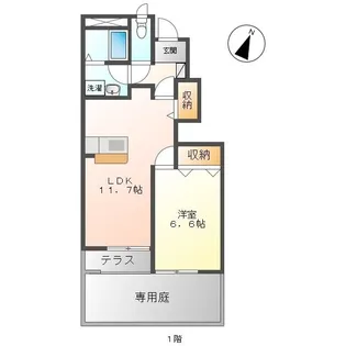 ヴァンルージュⅡ【102号室】の間取り