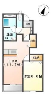 カーサ フェリーチェ【105号室】の間取り