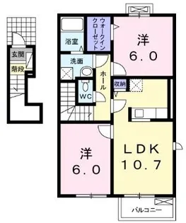 ルース デラ プレッソ Ⅰ【201号室】の間取り