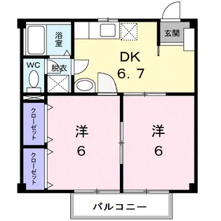 ニューシティMIKI【201号室】の間取り