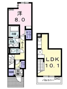 エトワールⅡ B【102号室】の間取り