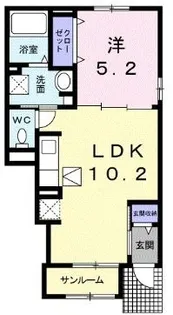 クラール観光町B【103号室】の間取り