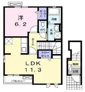 レジデンスK【201号室】の間取り