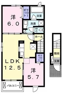 ルミエール イリゼⅡ【201号室】の間取り