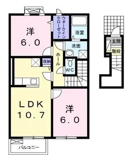クローバー ポンドE【202号室】の間取り