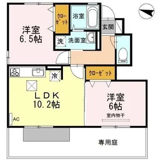 プログレス B棟【102号室】の間取り