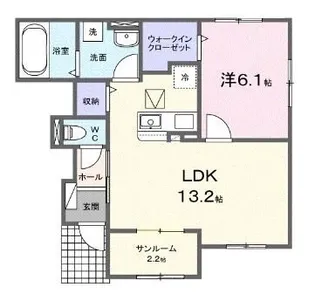 ブライトサイドⅠ【102号室】の間取り