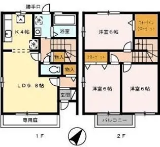 ファミーユ昴【102号室】の間取り