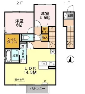 グラン3104 A棟【202号室】の間取り