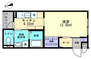 ミュー亀井町【202号室】の間取り
