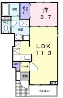 ウエストヒルズD【104号室】の間取り