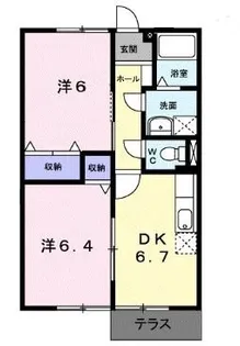 ニューエルディム伏石【104号室】の間取り