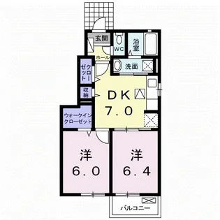 フロンティアⅡ【101号室】の間取り