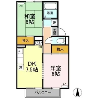 ラフィーネE棟【202号室】の間取り