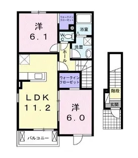 フェリス バリオA【201号室】の間取り