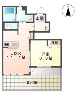 ブリアン ルミエール【102号室】の間取り