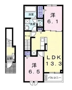 ハイツ ムジークC【203号室】の間取り