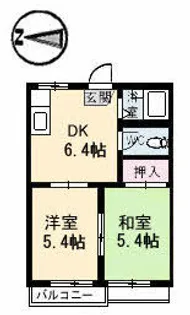 ヘイゼルハイツ B棟【206号室】の間取り