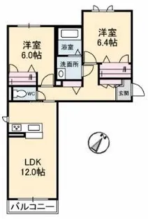 ヴィアファーレ津森【205号室】の間取り