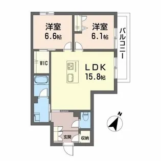ベンベヌート【102号室】の間取り