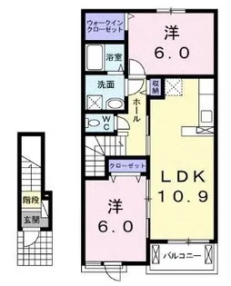 フィールドビーチ アマナ Ⅰ【203号室】の間取り