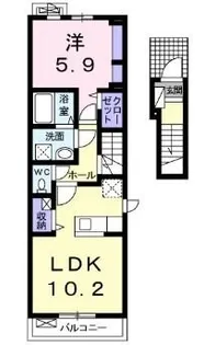エルハーベン塩屋 B【201号室】の間取り