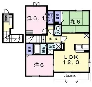 ベル ソレイユD【201号室】の間取り