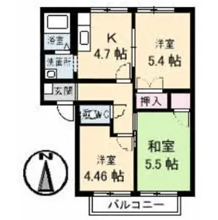 フレグランスMUKAI【205号室】の間取り