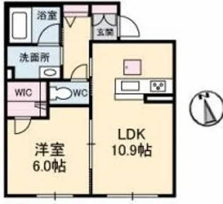 プロヌーブ林町【202号室】の間取り
