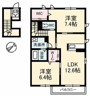シャーメゾン郡家 C棟【201号室】の間取り