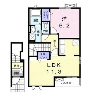 レジデンスK【202号室】の間取り