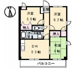 フィネス【201号室】の間取り