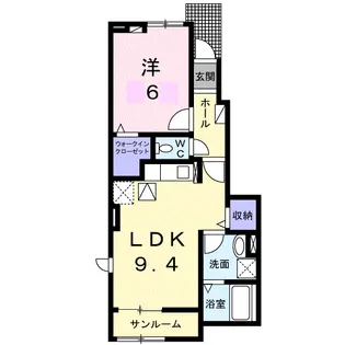 ジュネス ガーデンK3【101号室】の間取り