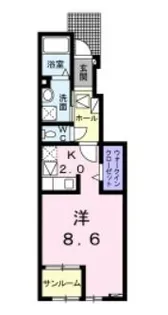 ル・クール Ⅰ【104号室】の間取り