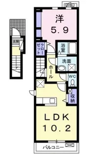 フィオーレ リンB【203号室】の間取り