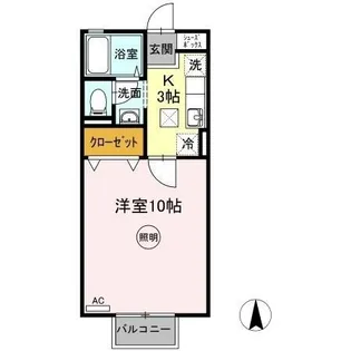 シャインポート屋島E棟【102号室】の間取り