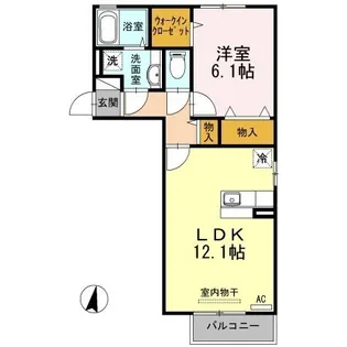 カーサ・デ・ミオ【101号室】の間取り