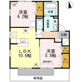 グラン ノーブル A棟【102号室】の間取り