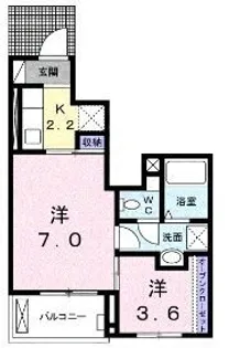 花梨Ⅱ【103号室】の間取り