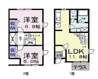 ベルメゾン花町【103号室】の間取り