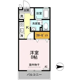 ベルシャトル B棟【201号室】の間取り