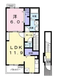 エクセラン元山【202号室】の間取り
