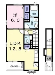 ワイズKM Ⅱ【201号室】の間取り