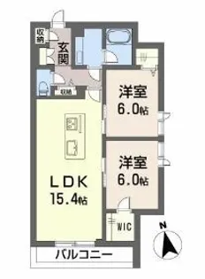 クレヴィア【101号室】の間取り