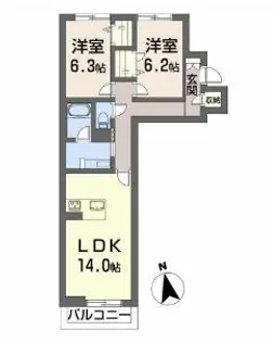 クレヴィア【305号室】の間取り