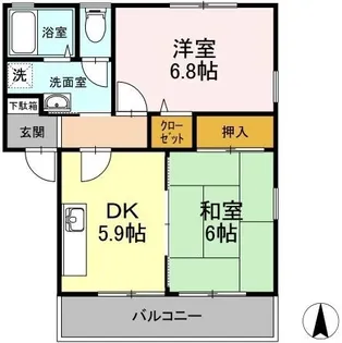 パインズコート新居 B棟【202号室】の間取り