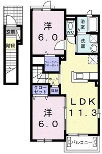 サンテクラージュ木太町A【201号室】の間取り